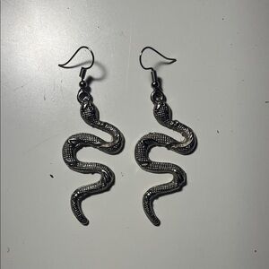 Silver Snake Earrings